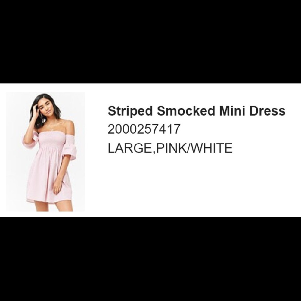 F21 striped smocked mini dress